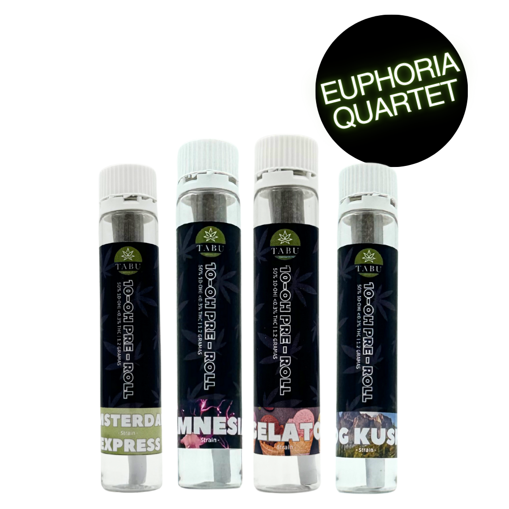 Pacote Euphoria Quartet, Pre-Rolls de 10-OH  1.2g, 50%