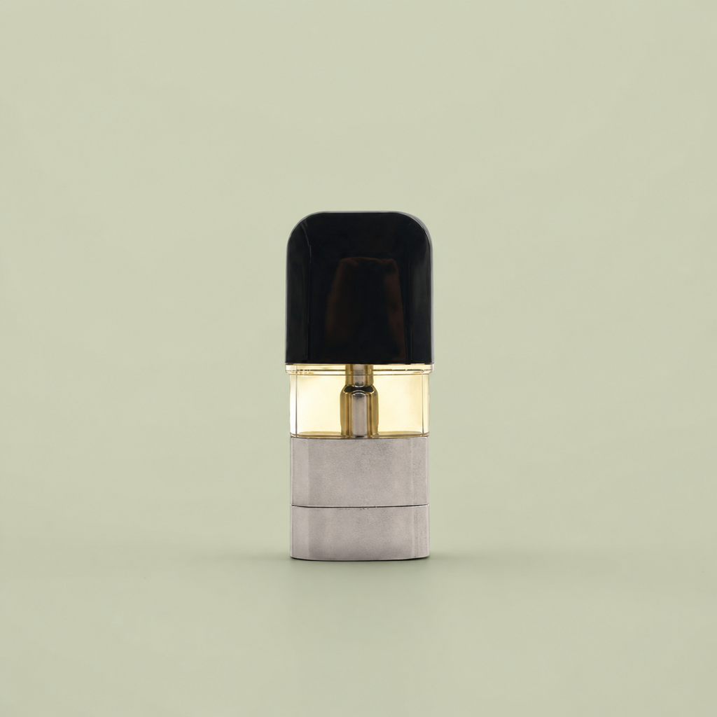 Cartouche CBD Vape Banana Cream sur fond vert sauge