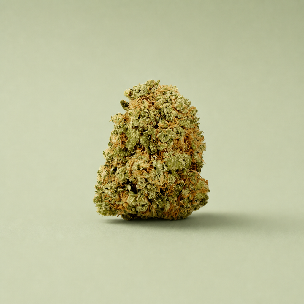 Flor de CBD Papaya sur fond vert sauge