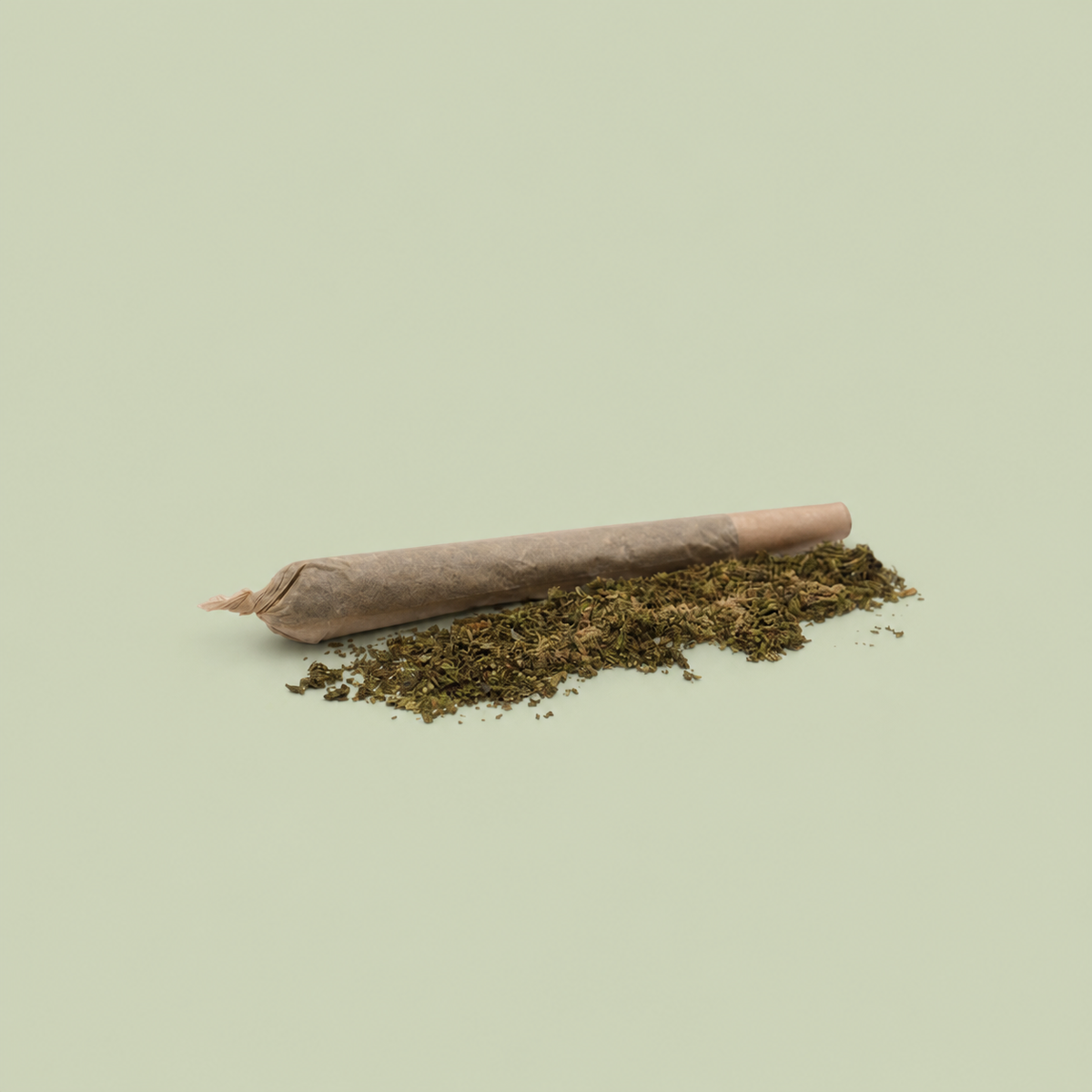 Pré-Roll CBD Royal sur fond vert sauge